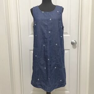 Christopher & Banks Hummingbird Dark Wash Denim‎ Dress Jumper Medium